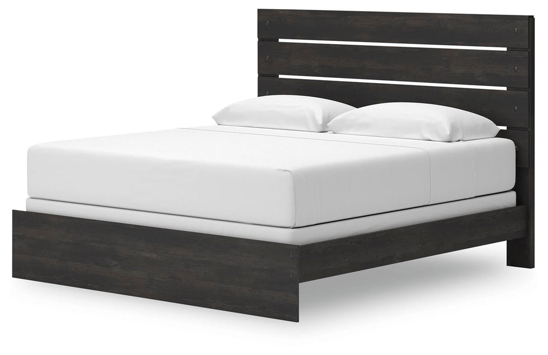 Delmorta King Panel Bed, Dresser and Mirror