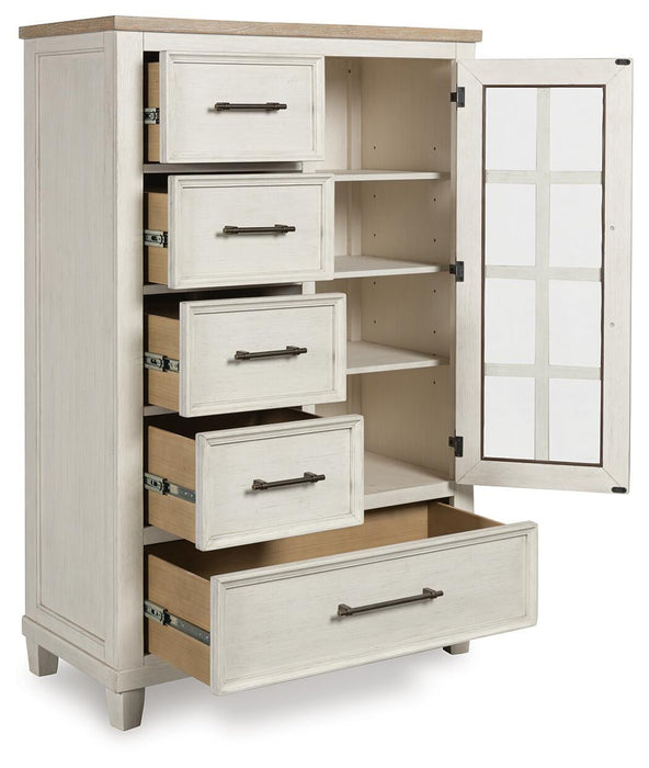 Shaybrock California King Panel Bed, Dresser, Mirror, Chest and Nightstand