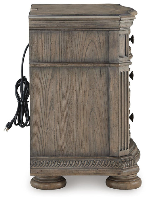 Ardenfield California King Upholstered Sleigh Bed, Dresser, Mirror and Nightstand