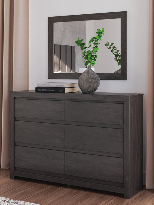 Parlayon King Panel Storage Bed, Dresser, Mirror, Chest and Nightstand