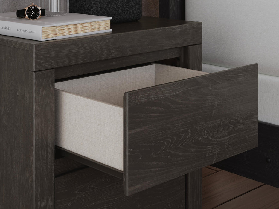Parlayon King Panel Storage Bed, Dresser, Mirror, Chest and Nightstand