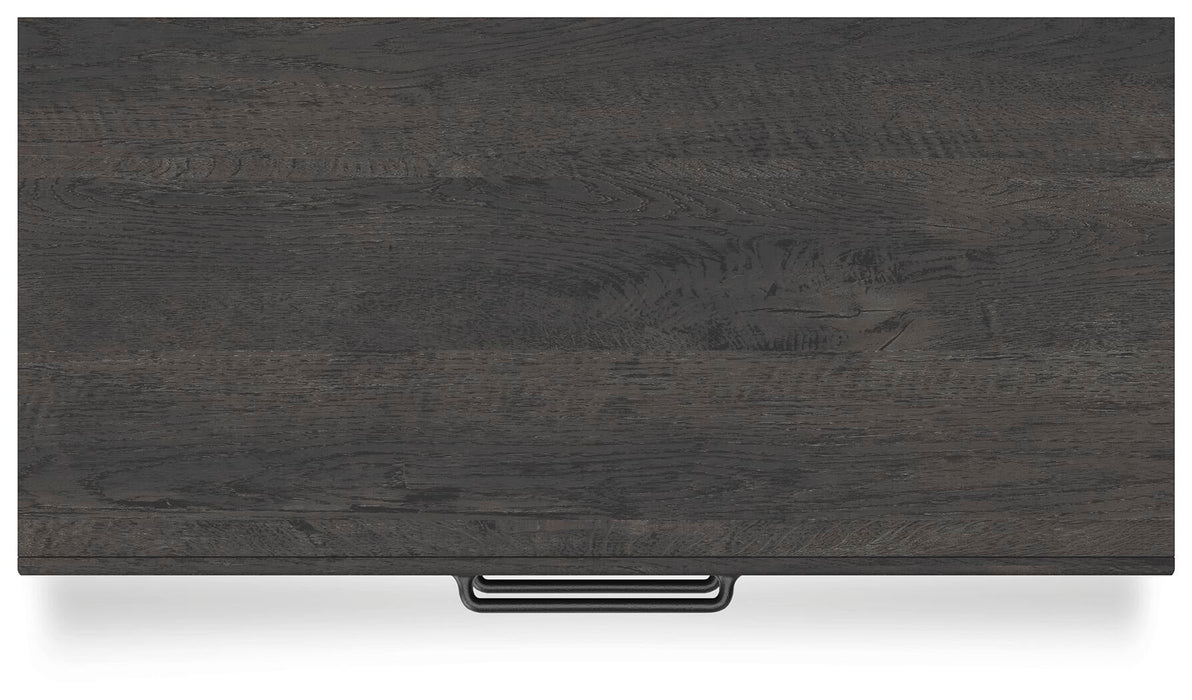 Delmorta King Panel Bed, Dresser, Mirror, Chest and Nightstand