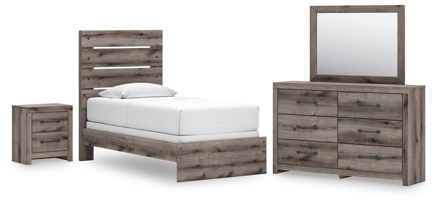 Urbanoore Twin Panel Bed, Dresser, Mirror and Nightstand