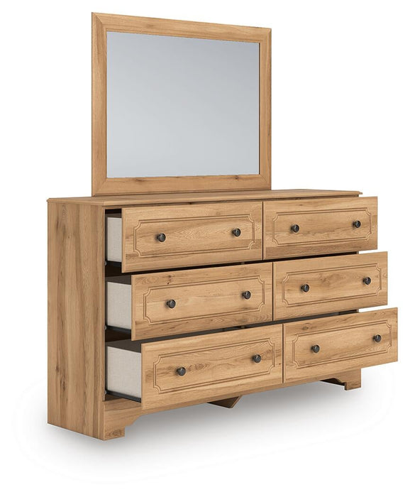 Galletyn Twin Panel Bed with Mirrored Dresser