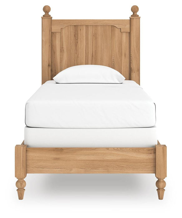 Galletyn Twin Panel Bed with Mirrored Dresser