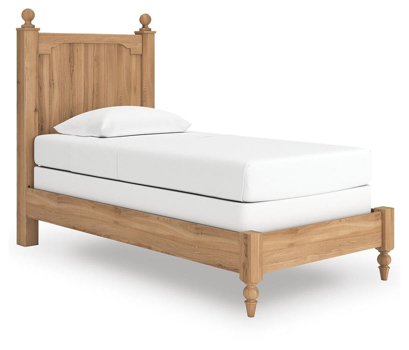 Galletyn Twin Panel Bed with Mirrored Dresser