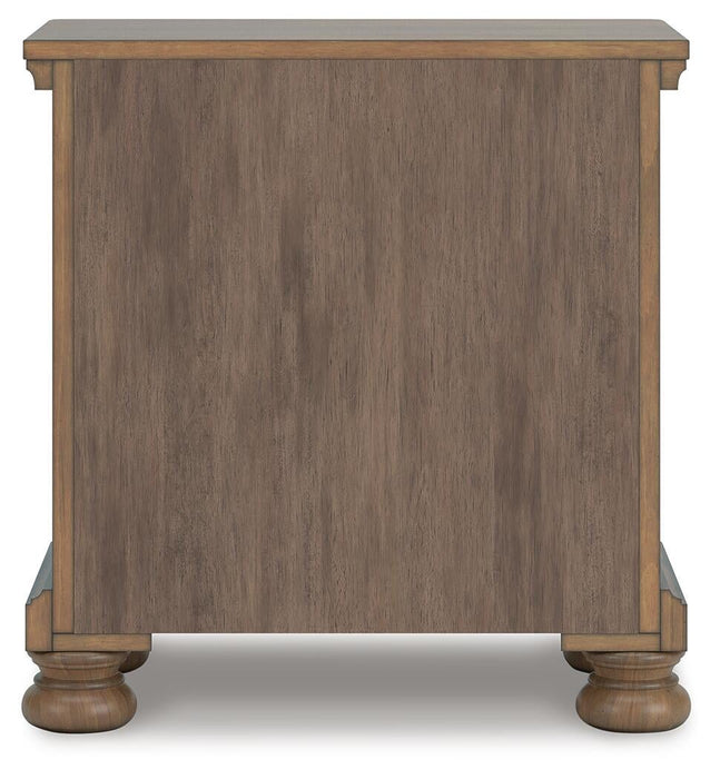 Vandenmore California King Storage Sleigh Bed with Mirrored Dresser, Chest and Nightstand