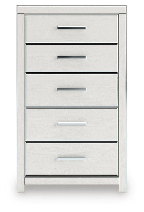 Birmonton King Upholstered Panel Platform Storage Bed, Dresser, Mirror, Chest and Nightstand