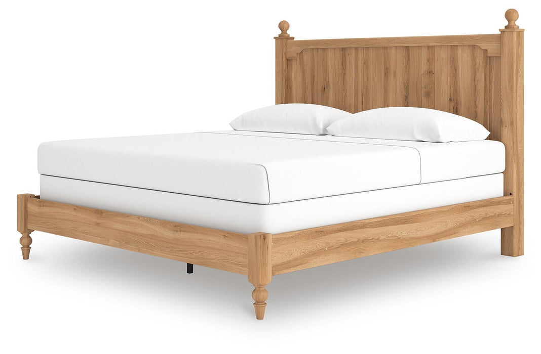 Galletyn King Panel Bed with Mirrored Dresser