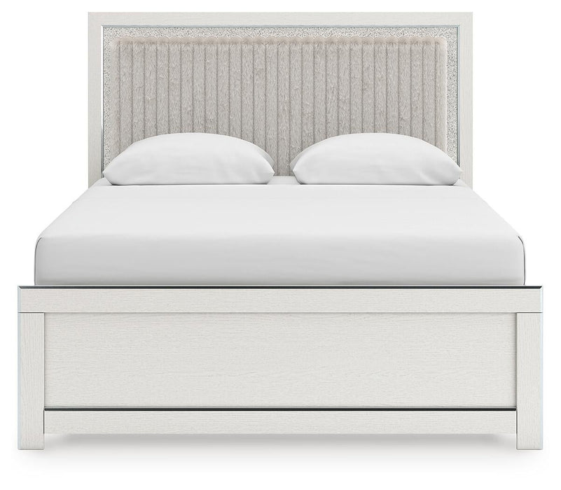 Birmonton Queen Upholstered Panel Bed, Dresser, Mirror, Chest and Nightstand