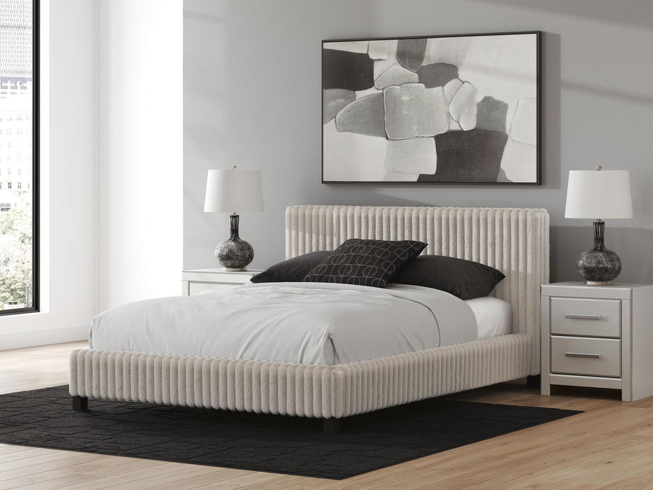 Birmonton Queen Upholstered Bed, Dresser, Mirror and Nightstand