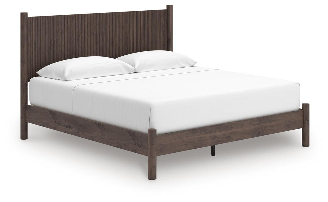 Cadmori King Panel Platform Bed, Dresser, Mirror and Nightstand