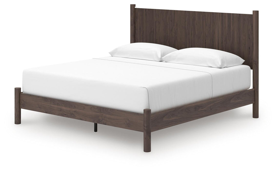 Cadmori King Panel Platform Bed, Dresser, Mirror and Nightstand