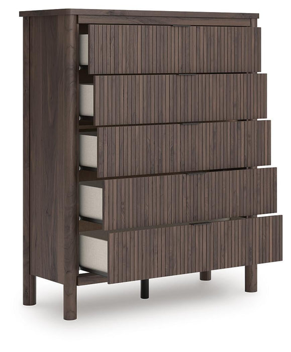 Cadmori Queen Panel Platform Bed, Dresser, Mirror, Chest and Nightstand