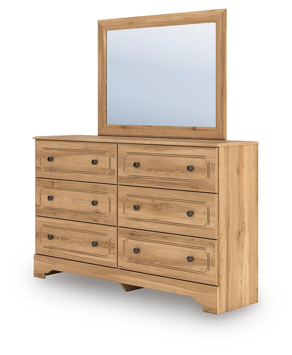 Galletyn King Panel Bed with Mirrored Dresser and Nightstand