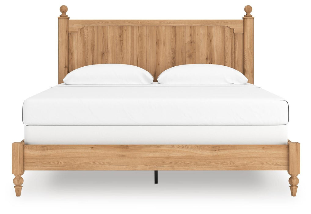 Galletyn King Panel Bed with Mirrored Dresser and Nightstand