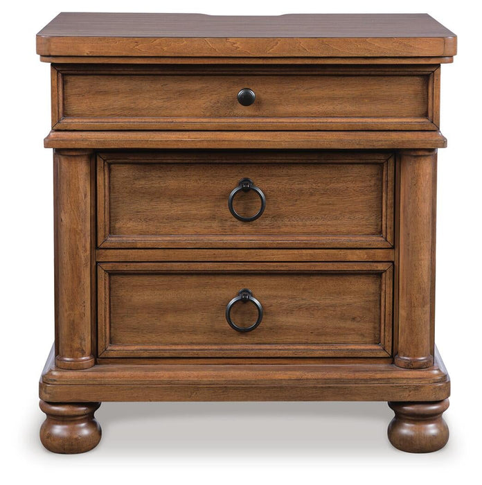 Chadworth King Poster Bed with Mirrored Dresser and Nightstand