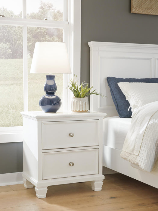 Fortman King Panel Storage Bed with Mirrored Dresser and Nightstand