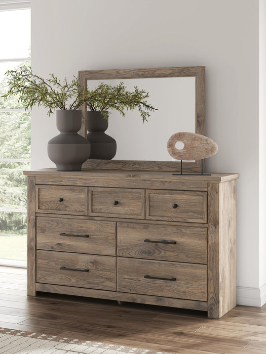 Keithland Queen Panel Bed with Mirrored Dresser and Nightstand
